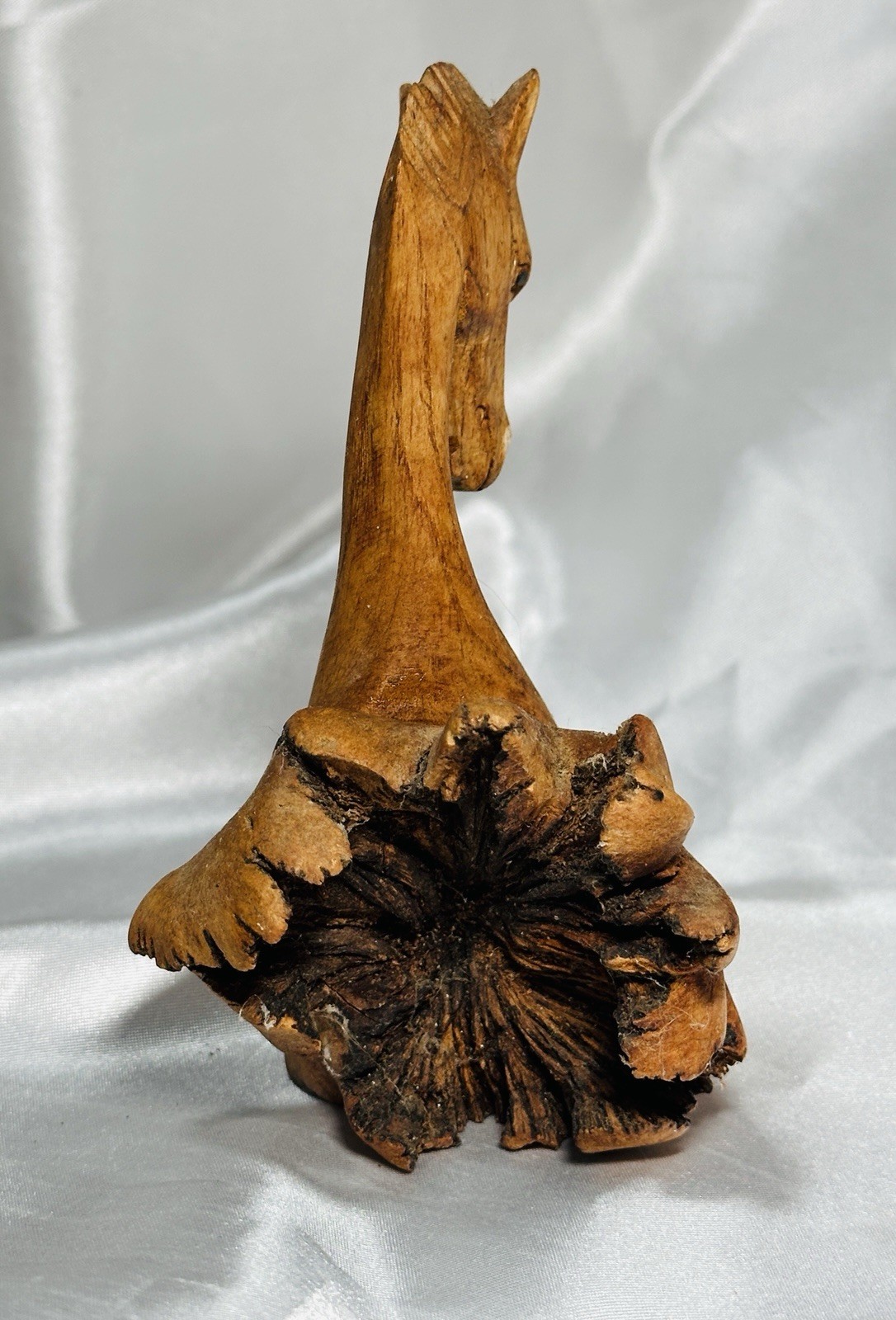 Vintage Chinaberry Root Carved HORSE Figure Handmade