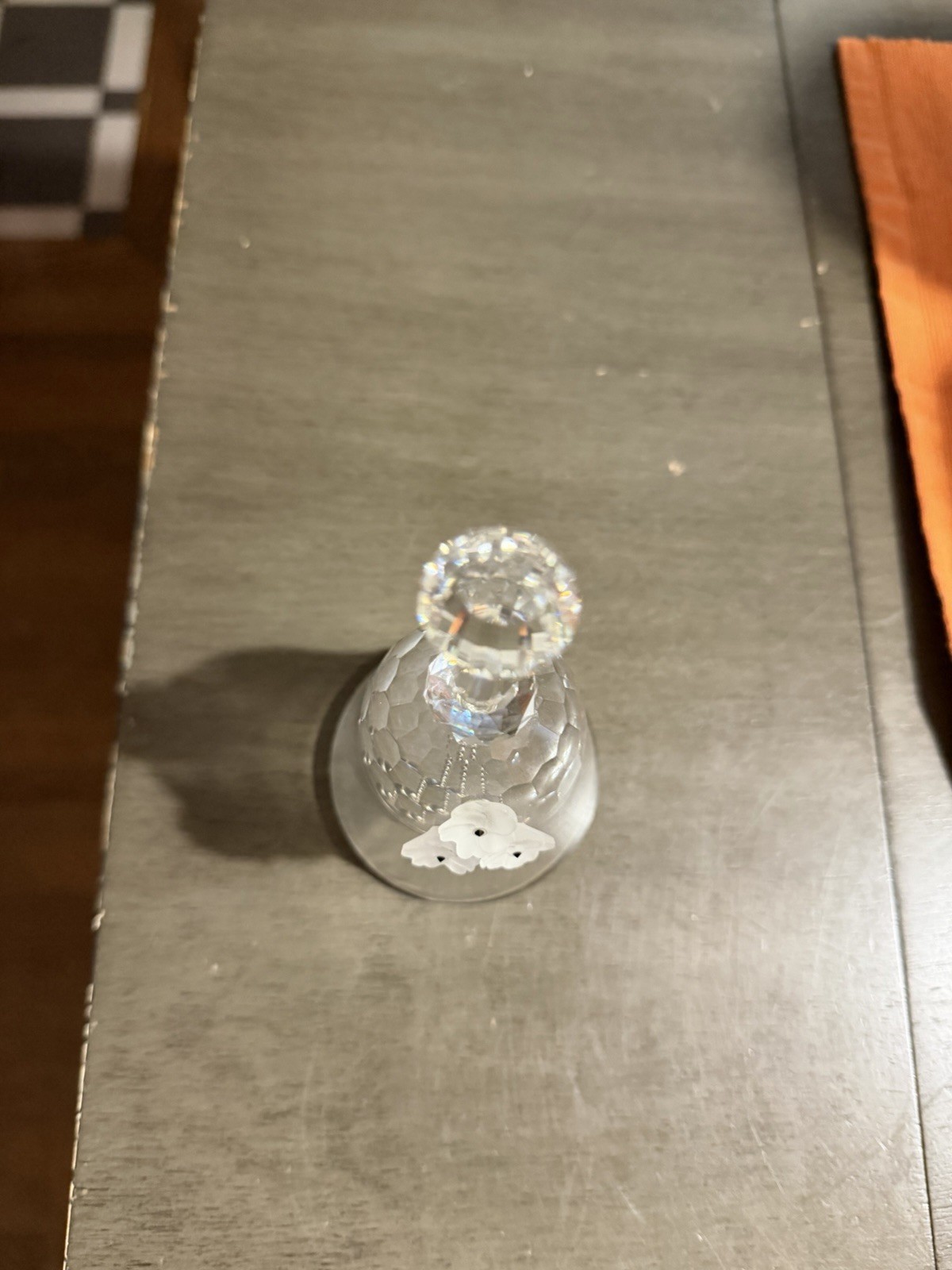 Swarovski Crystal Figurine, Small Table Bell, (013916) 3.25″ EUC Clear w/flowers