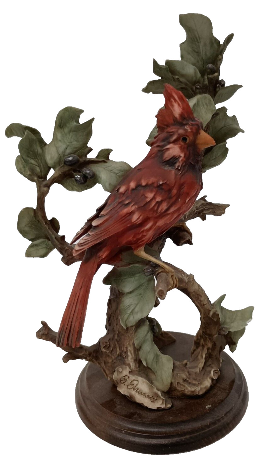 Vintage Giuseppe Armani Red Cardinal Figurine 07155 Porcelain Bird Statue Decor