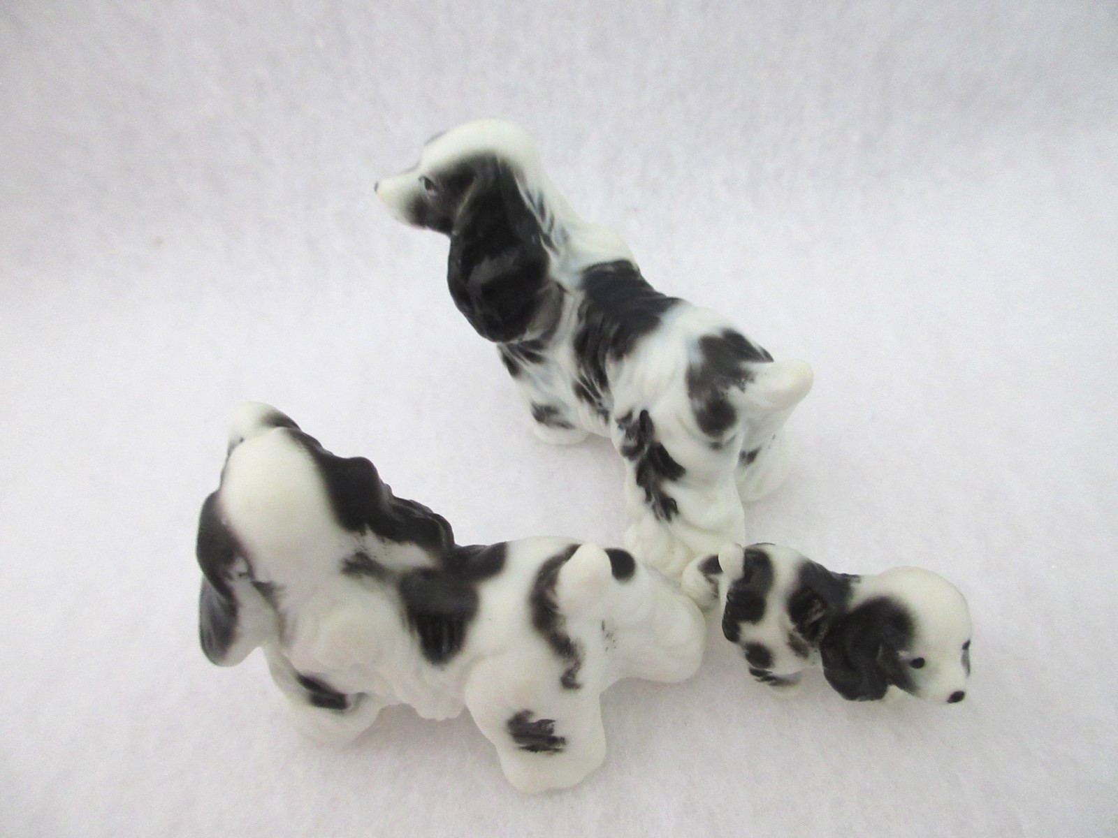 Springer Spaniel Family Miniature Bone China Figurine Set Of 3