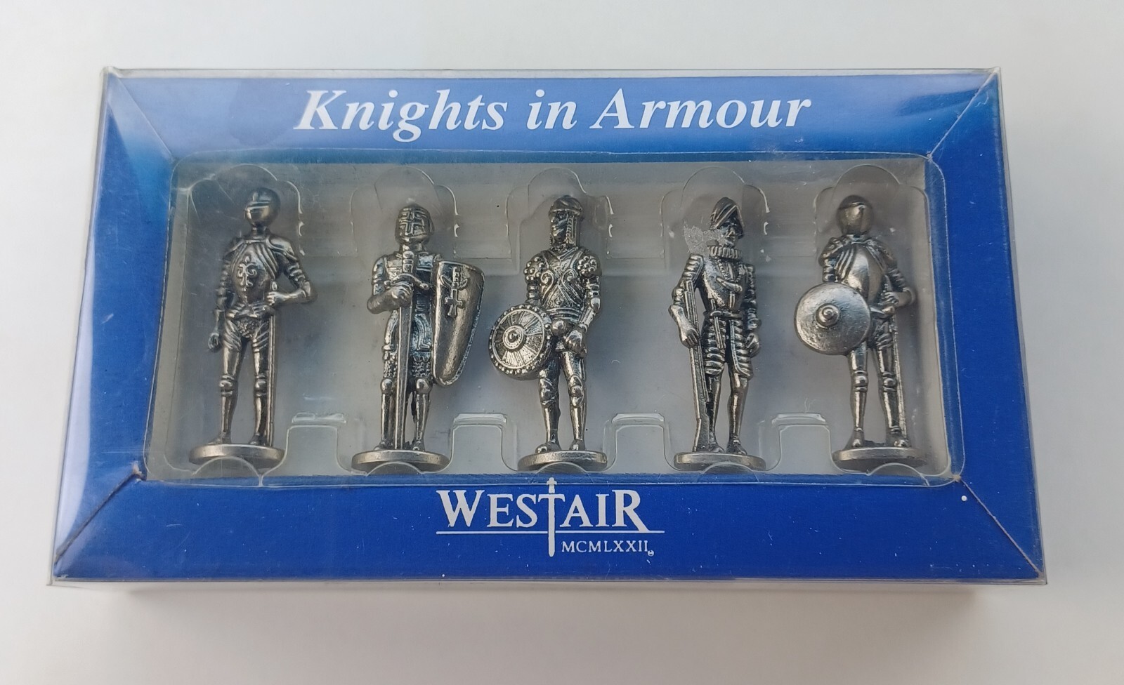 WESTAIR UNITED KINGDOM KNIGHTS IN ARMOUR PEWTER FIGURINES SOLDIERS SET NMB
