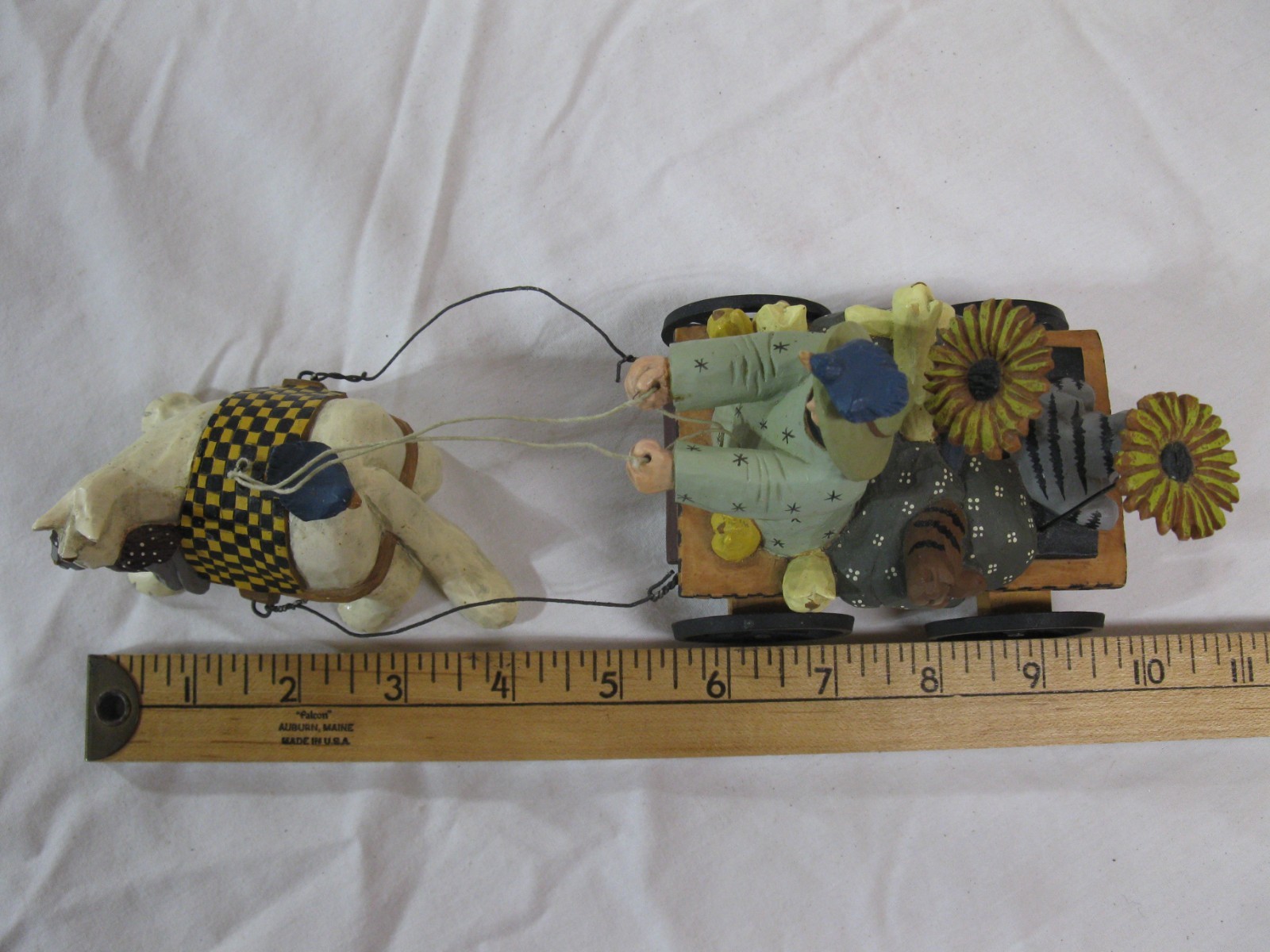 Williraye Studio WW2741 Cat Pulling Wagon w/Girl & Kittens 1999 VTG