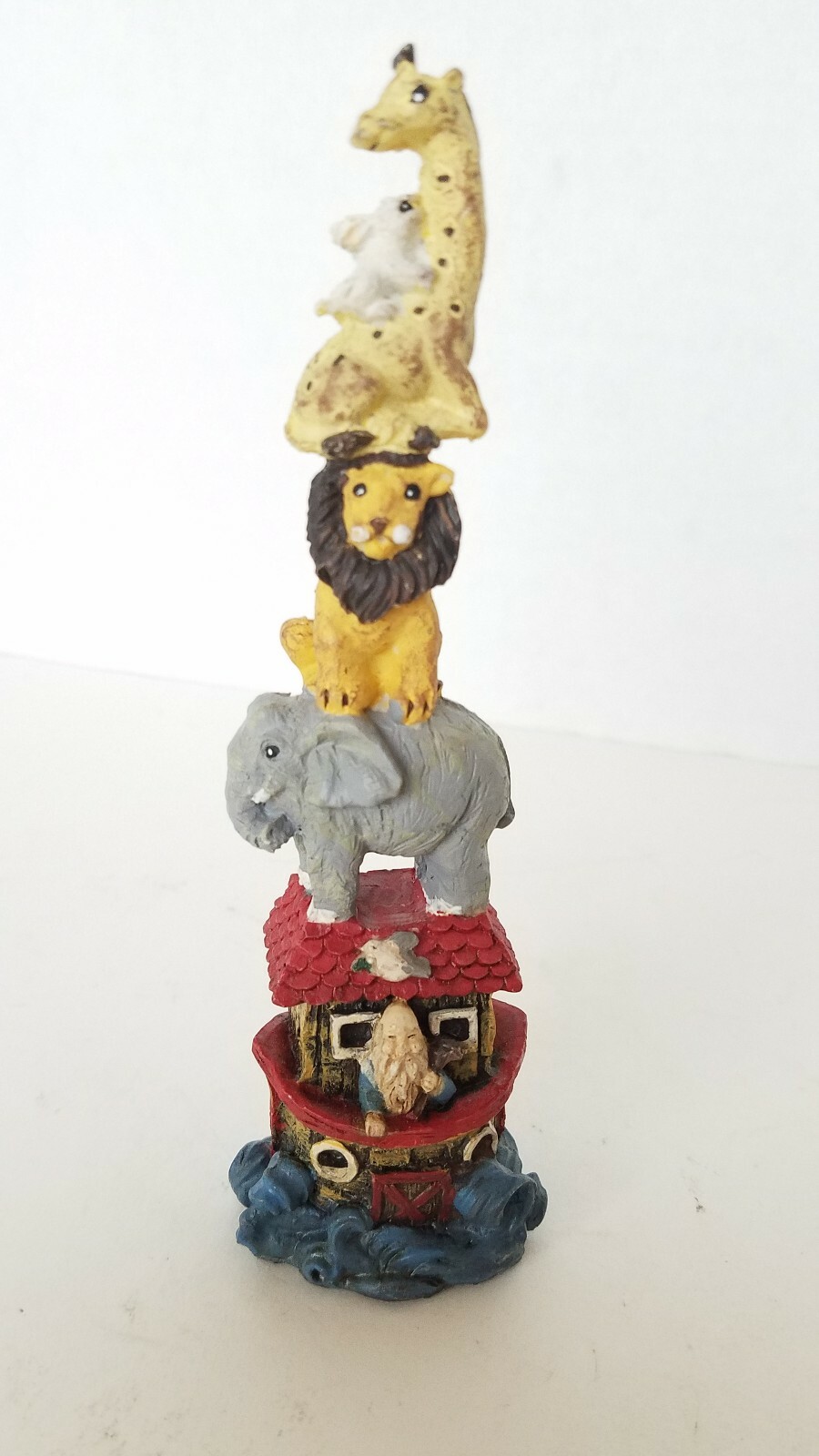 Noah’s Ark with Animals Stacked Biblical Resin Figurine 6″