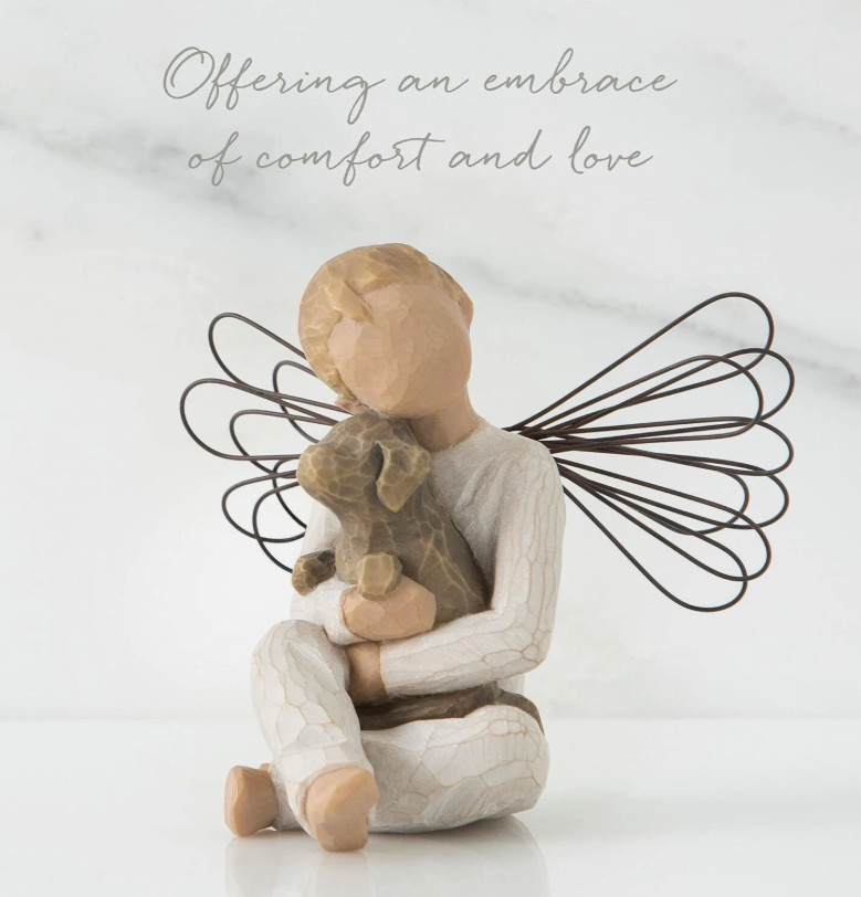 👼🏼Willow Tree Angel of Comfort Holding Puppy Dog Figurine Susan Lordi #26062👼