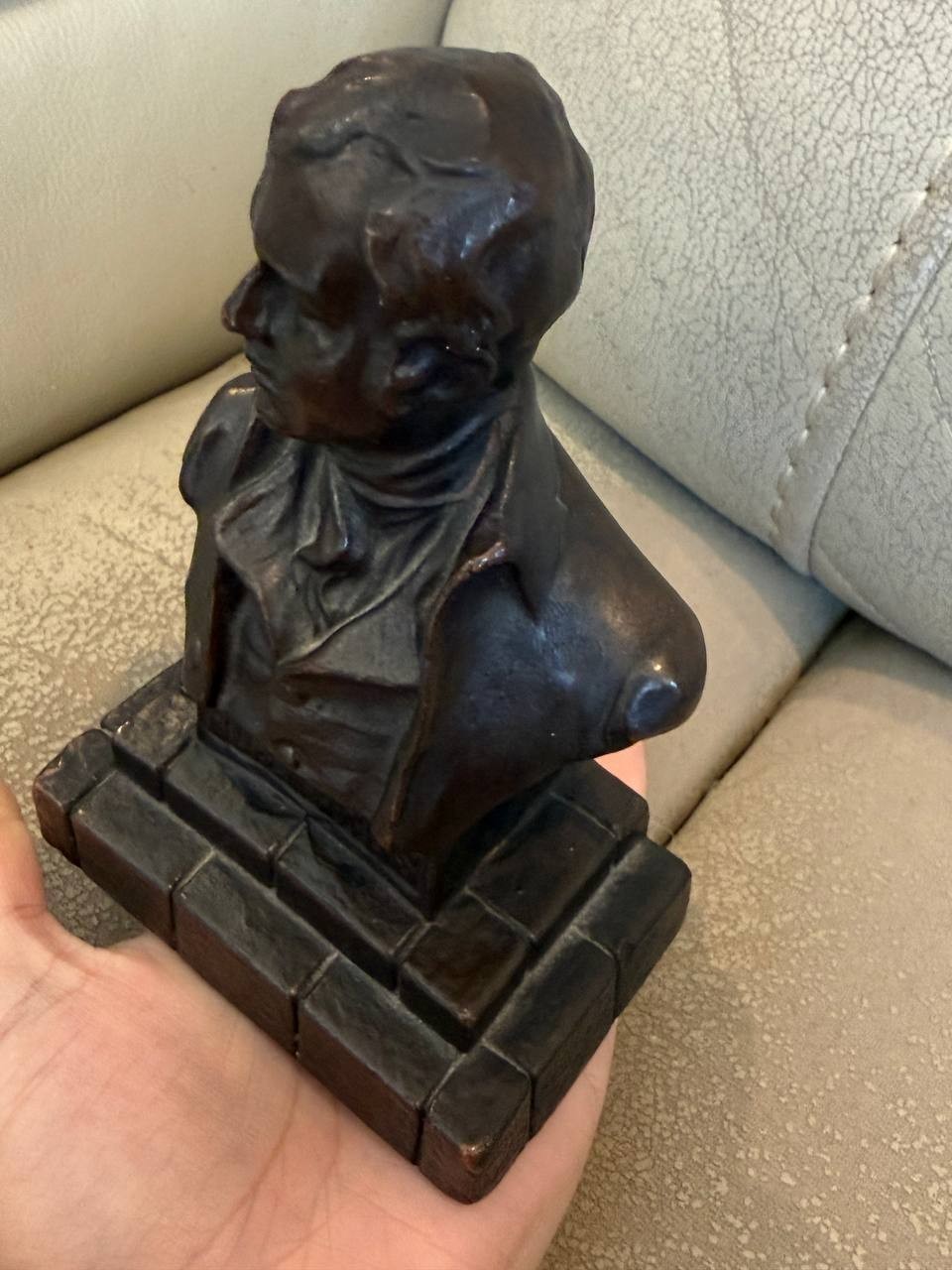 Vintage Robert Rob Burns Bronze Bust Sculpture Scottish Poet Library Statue Deco