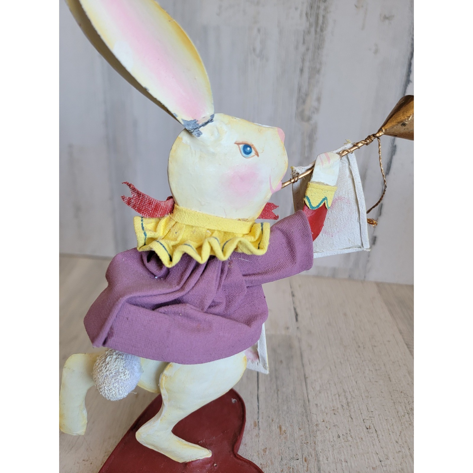 Alice in wonderland vintage metal rabbit trumpet Queen of hearts Xmas home