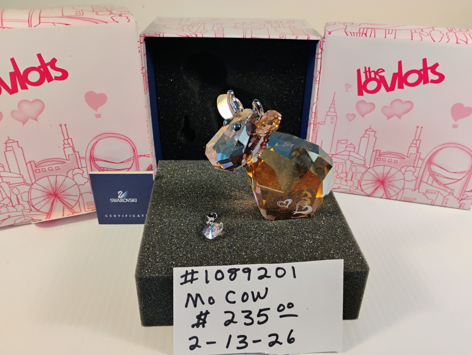 Swarovski crystal figurines-MO COW-Mint in box-never displayed or handled-