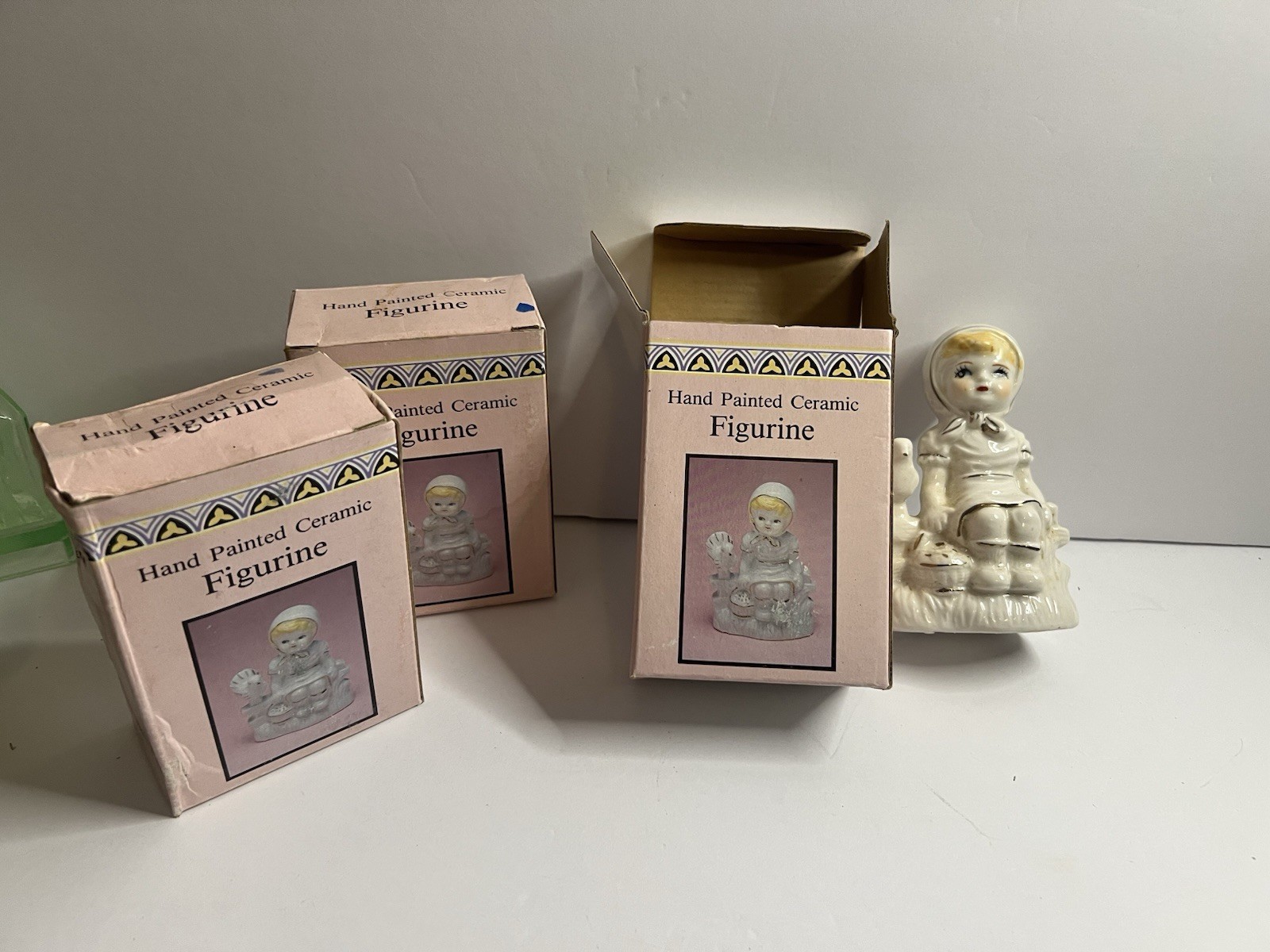 Hand Painted Figurines, Set Of 3