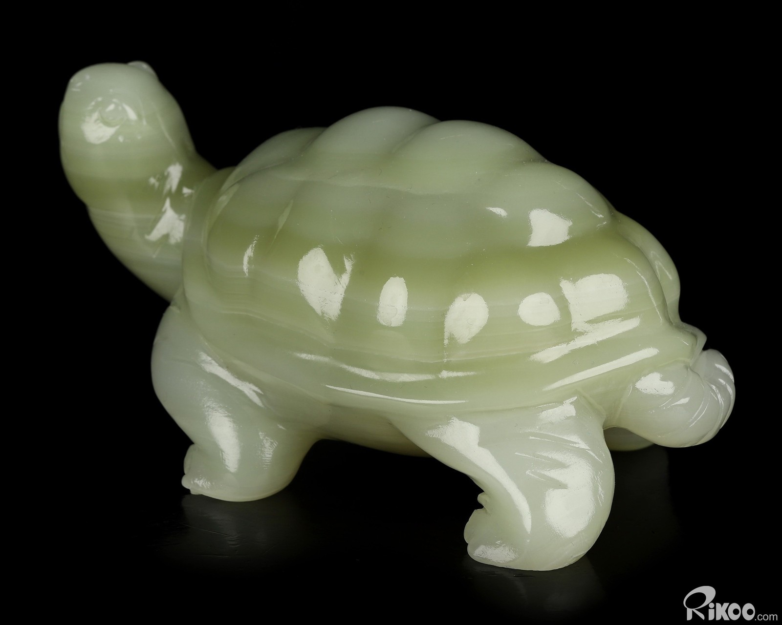 5.7″ Afghanistan Jade Hand Carved Crystal Turtle Sculpture, Crystal Healing