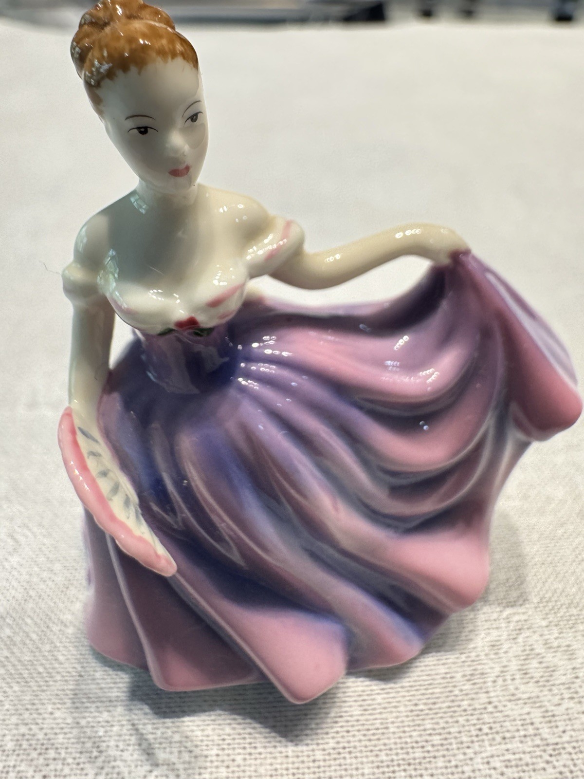 2007 Royal Doulton Miniature Lady Rachel M264 Purple Dress Bone China Figurine