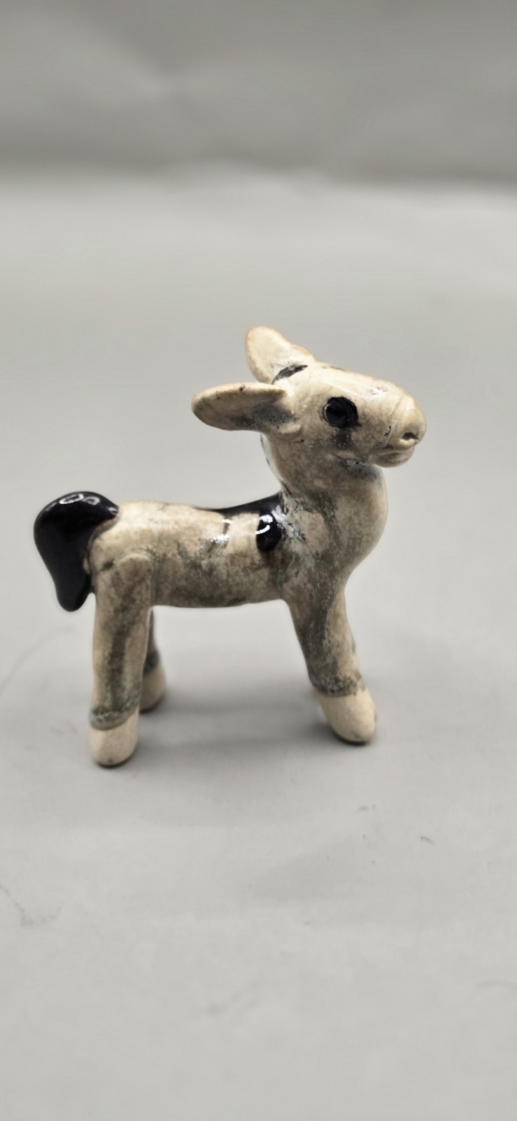 Small Folk Art Stone Carved Donkey Figurine Handmade Animal
