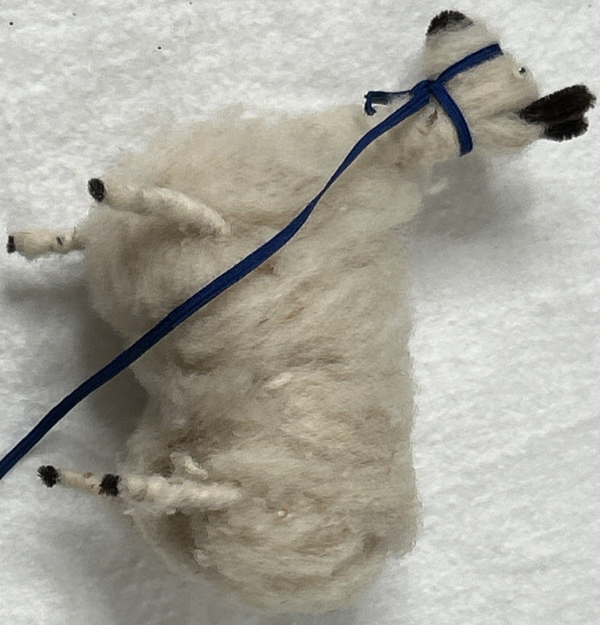 Handmade Wool Felt Llama Alpaca Figurine Folk Art Miniature 7 inches
