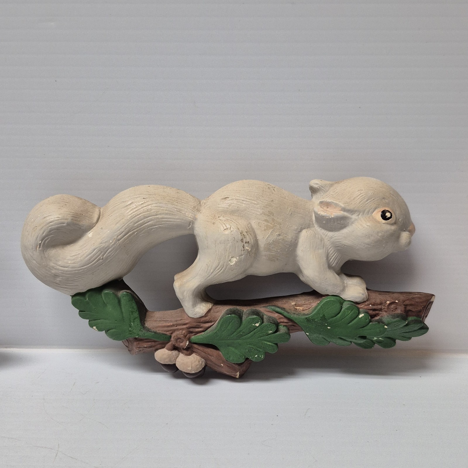 PAIR Vintage Kitschy Chipmunk Squirrel Figurines Set Woodland Chalkware Plaster
