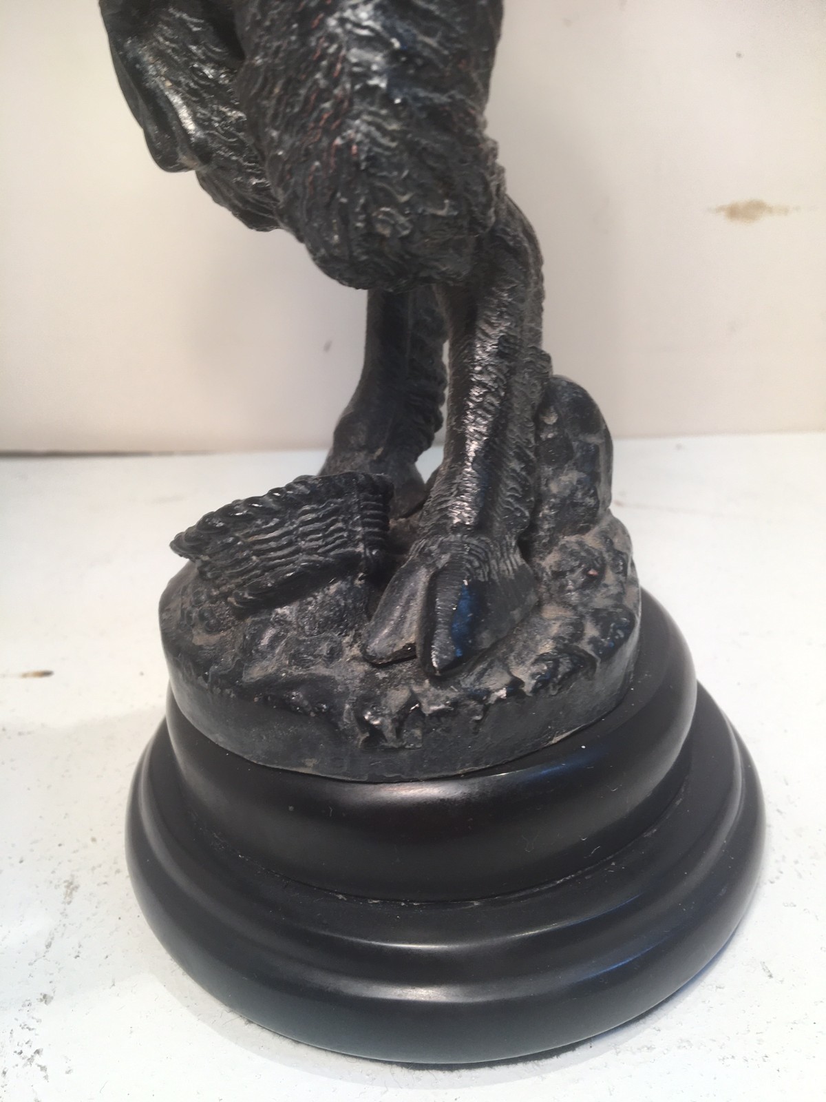 ANTIQUE SCULPTURE METAL SPELTER- BRONZE PAN SATYR FAWN ON MARBLE BASE MYTHOLOGY