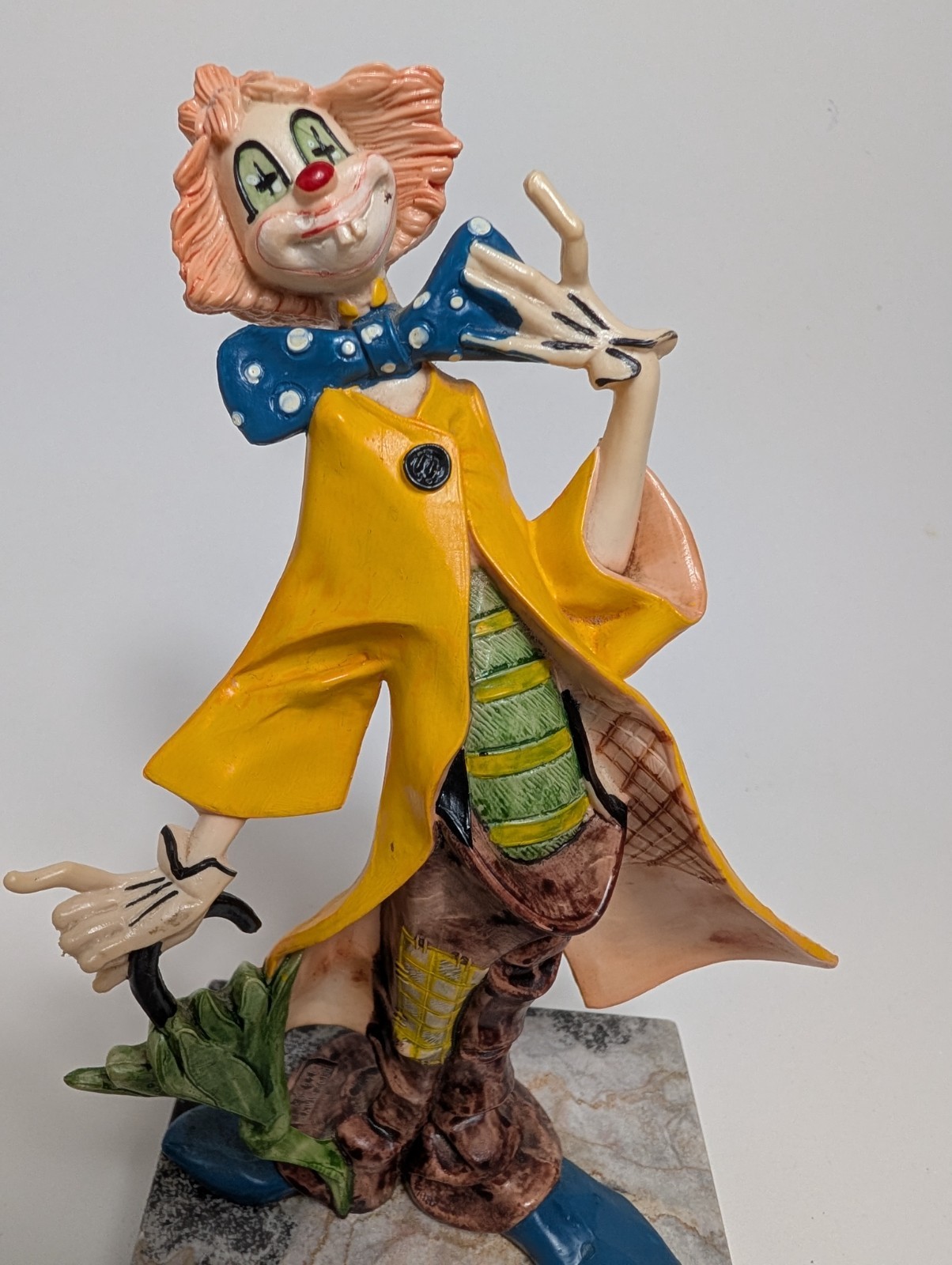 Vintage Fontanini Depose Clown Figurine 946 Carrara Marble Hand Painted Italy