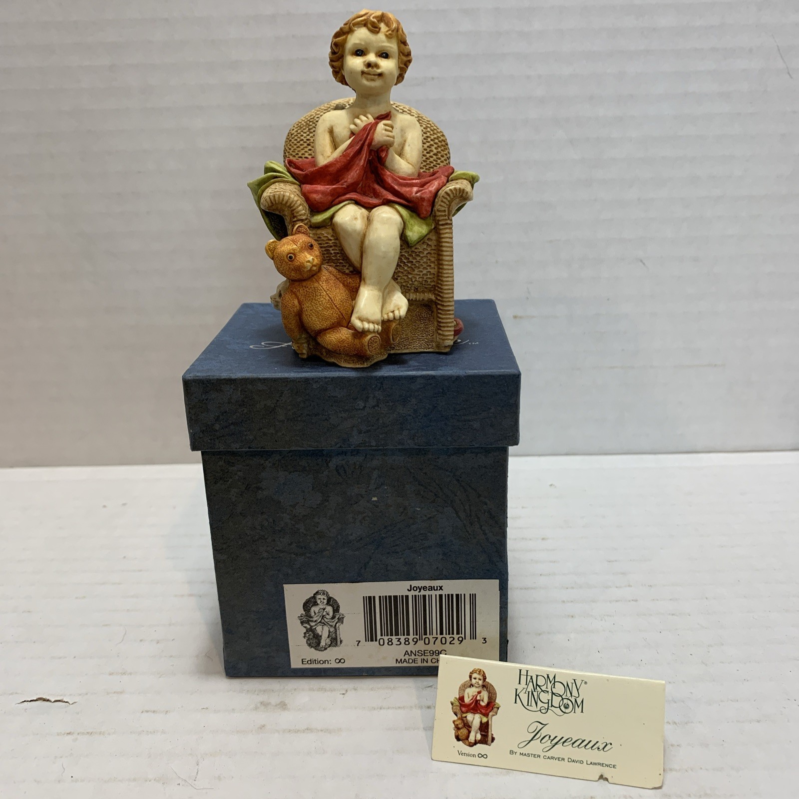 Harmony Kingdom “Joyeaux” Angelique Trinket Box–Cherub Angel Figurine–Excellent