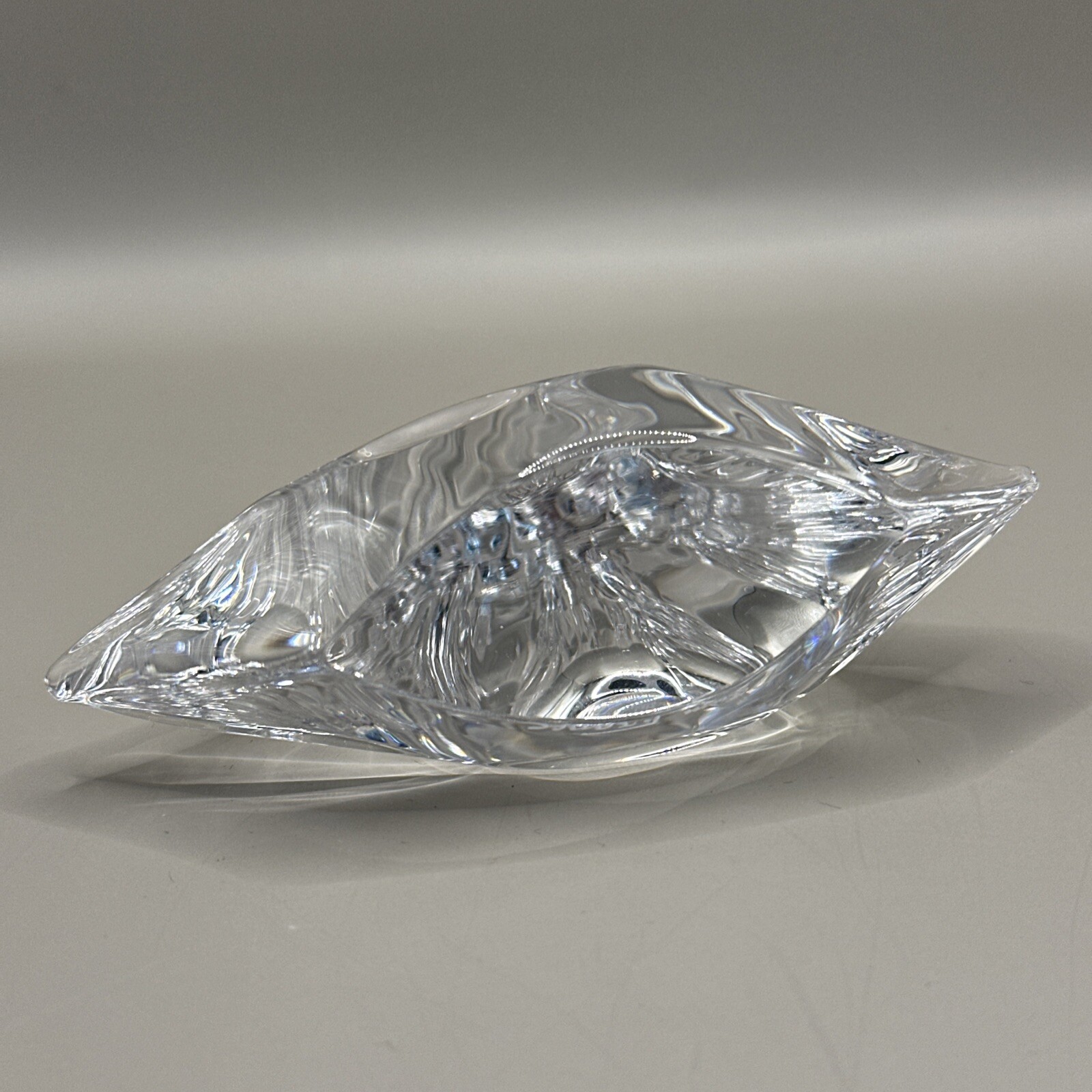 Daum French Sailboat Paperweight Art Glass/Crystal Three Mast Sculpture 4″