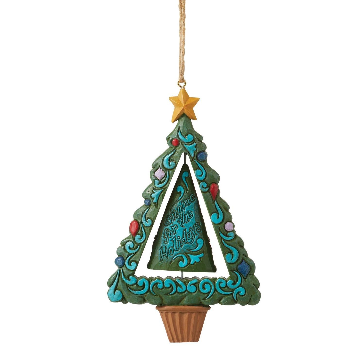 Jim Shore Heartwood Creek Gnome Rotating Christmas Ornament 6011379