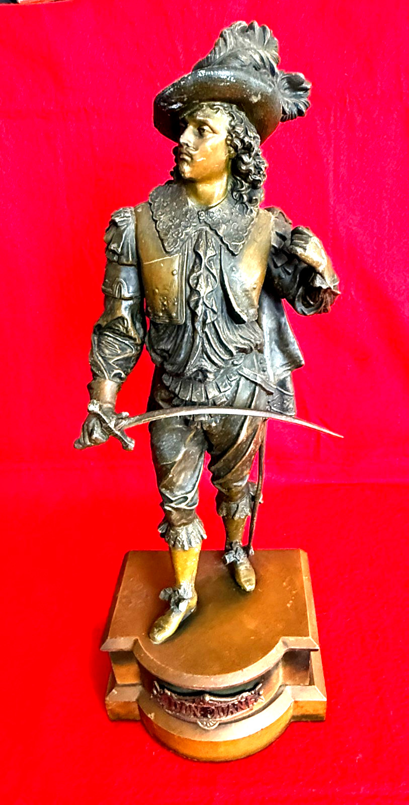 Antique French Renaissance Don Juan Spelter Statue Metal Sculpture Figure