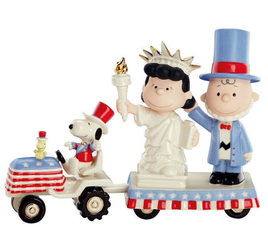 Lenox Peanuts It’s Independence Day Figurine Set Snoopy Charlie Brown Lucy New