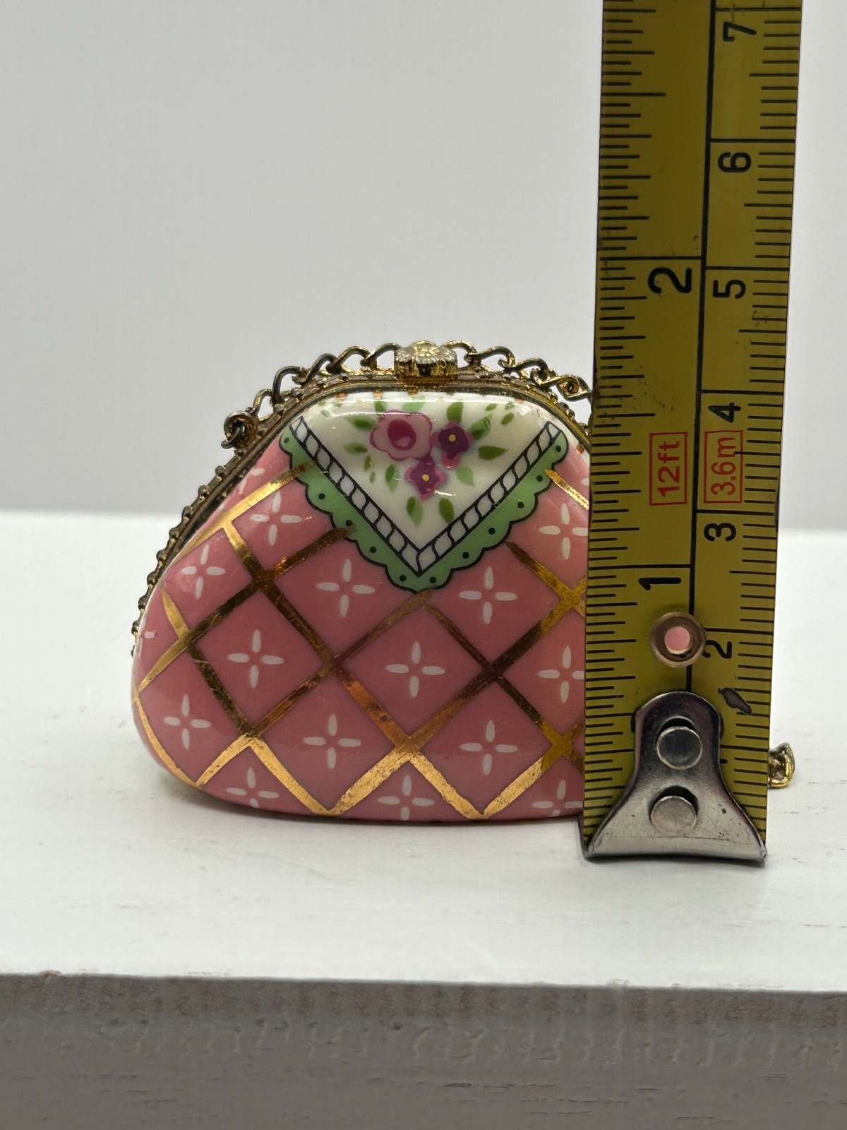 Adorable Dena Design Porcelain Purse Shaped Trinket Box