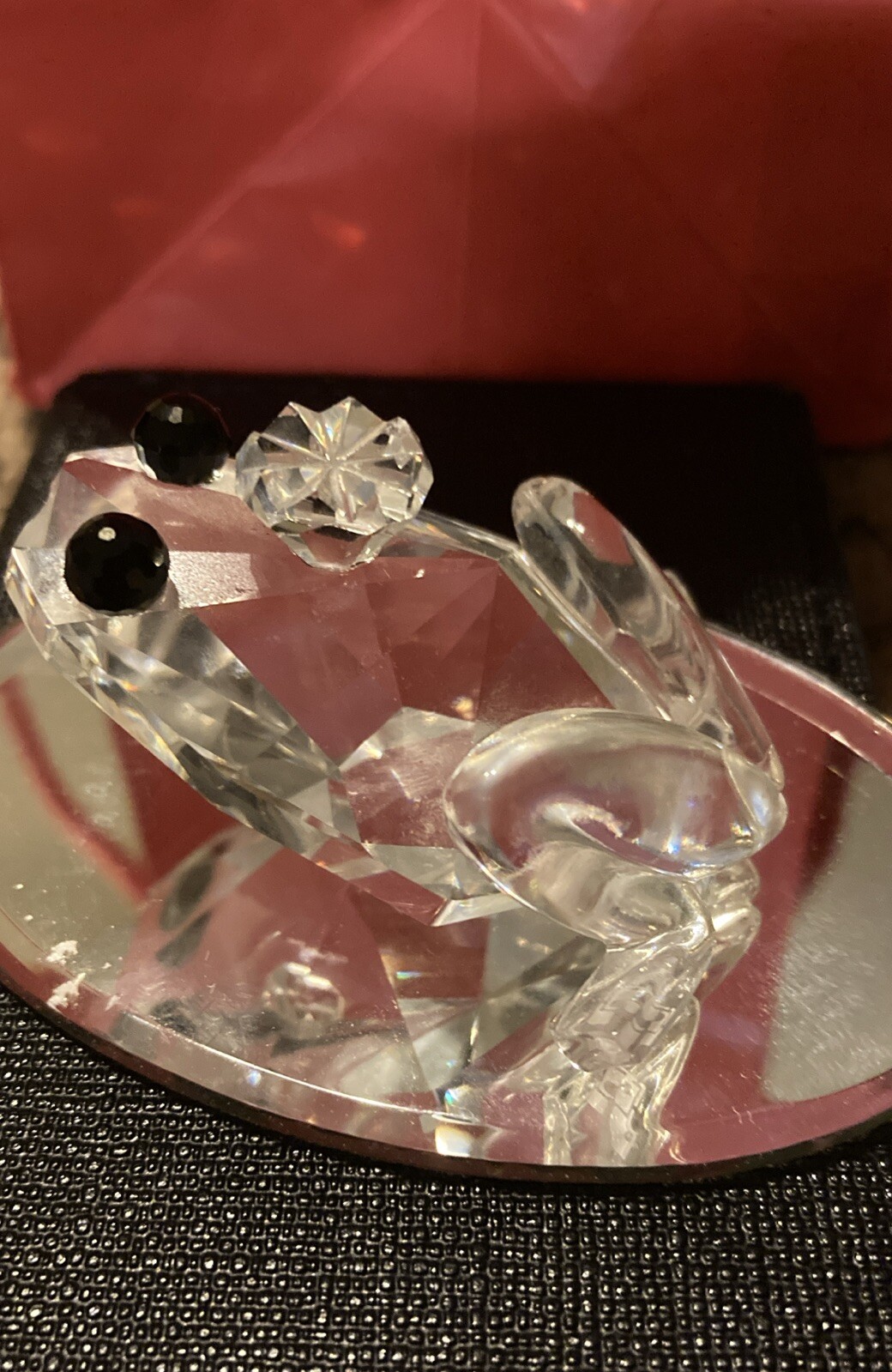 Swarovski Crystal Beauties of the Lake 2″ Prince Frog Figurine Black Eyes