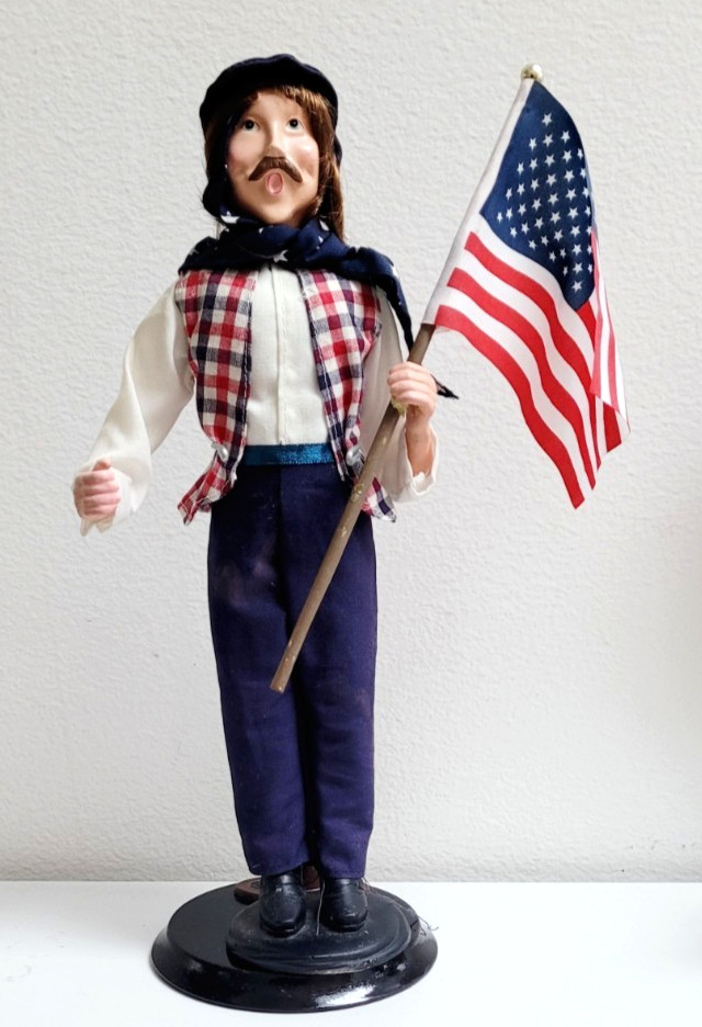 PATRIOTIC FIGURE AMERICAN FOLKLORE UNITED STATES 4TH JULY FLAG VINTAGE