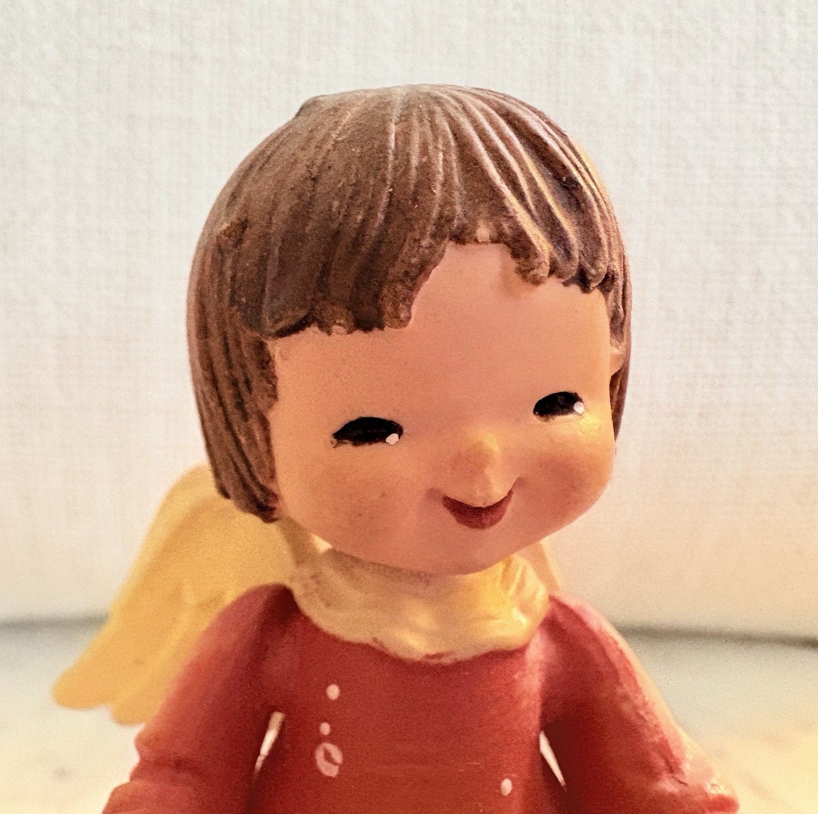 Vintage ANRI Ferràndiz Angel Girl with Accordion Hand Carved Italy 3.5” Music