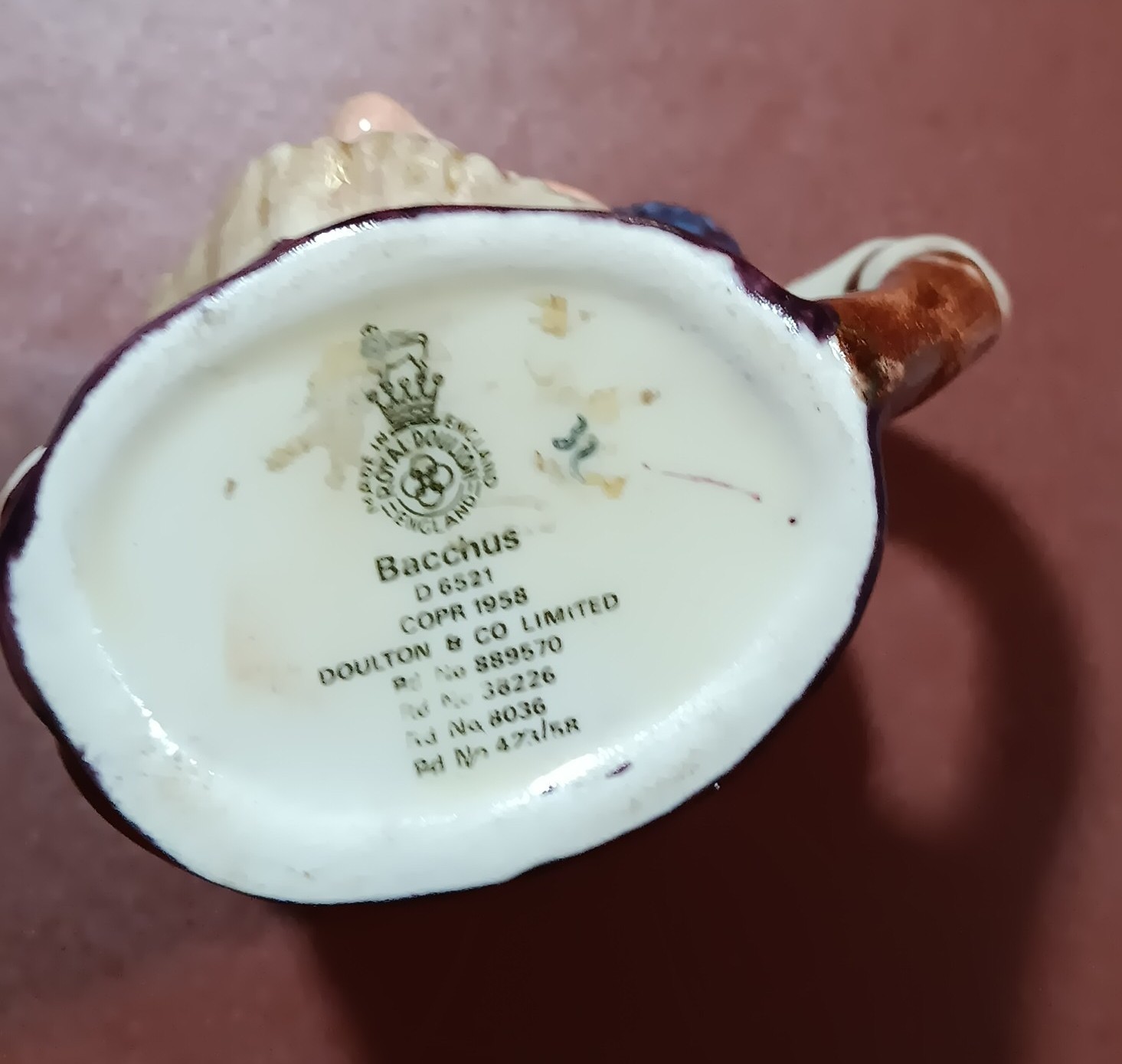Royal Doulton 2.5 in Toby Jug Bacchus D6521 1958