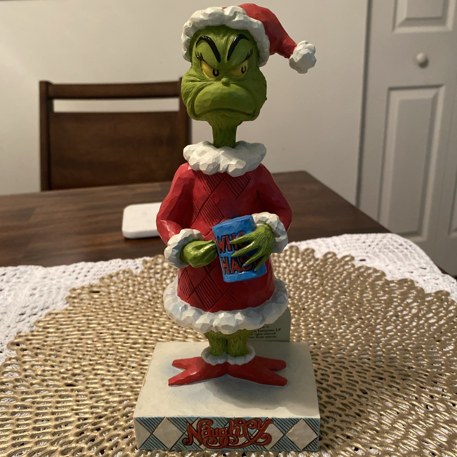 Jim Shore Grinch Naughty Or Nice 2 Sided Statue Figurine 6002068 HTF 9” No Box
