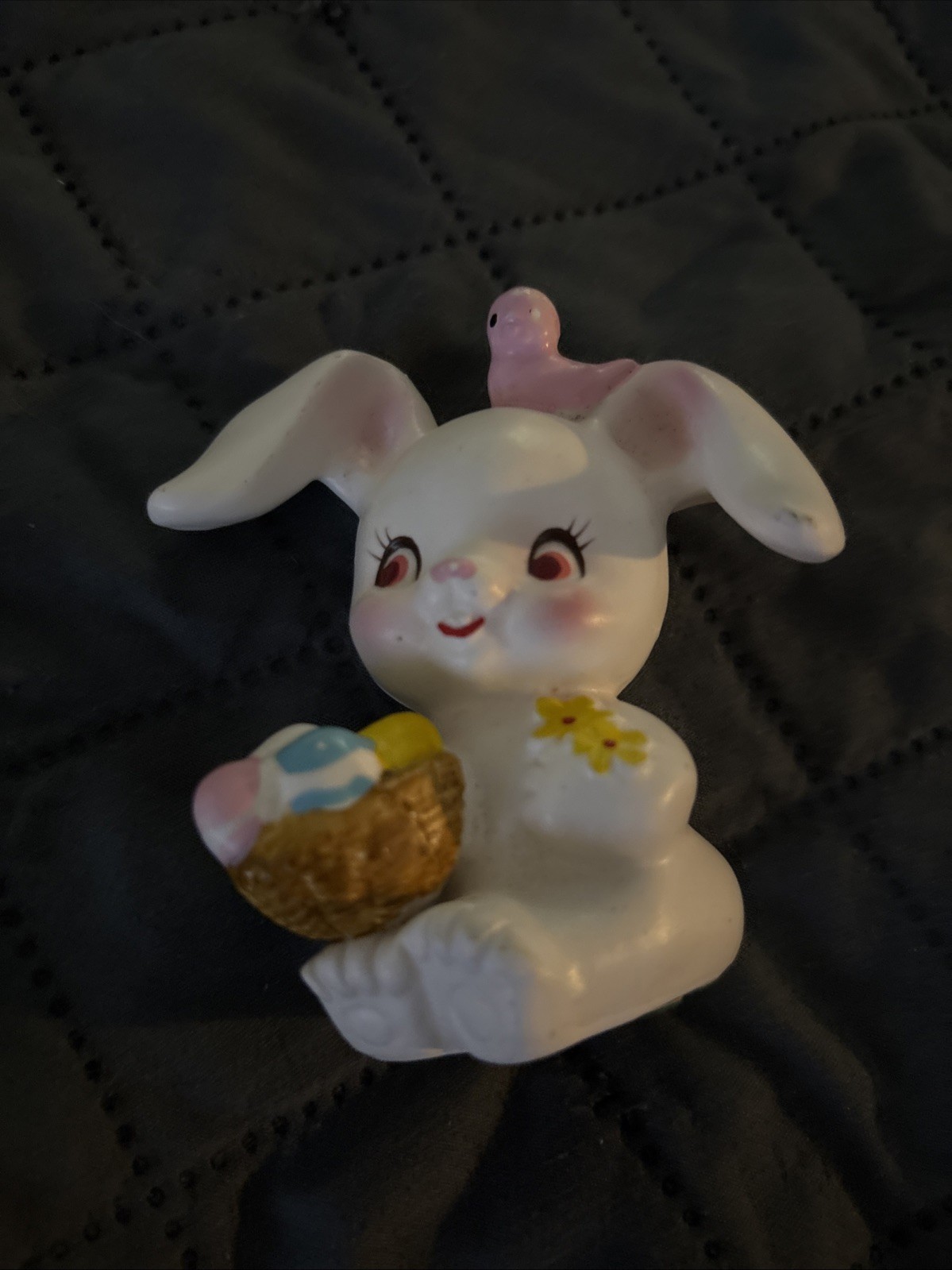 Napco Bunny Rabbit Easter Bird Eggs Basket Figurine Napcoware Japan 9419