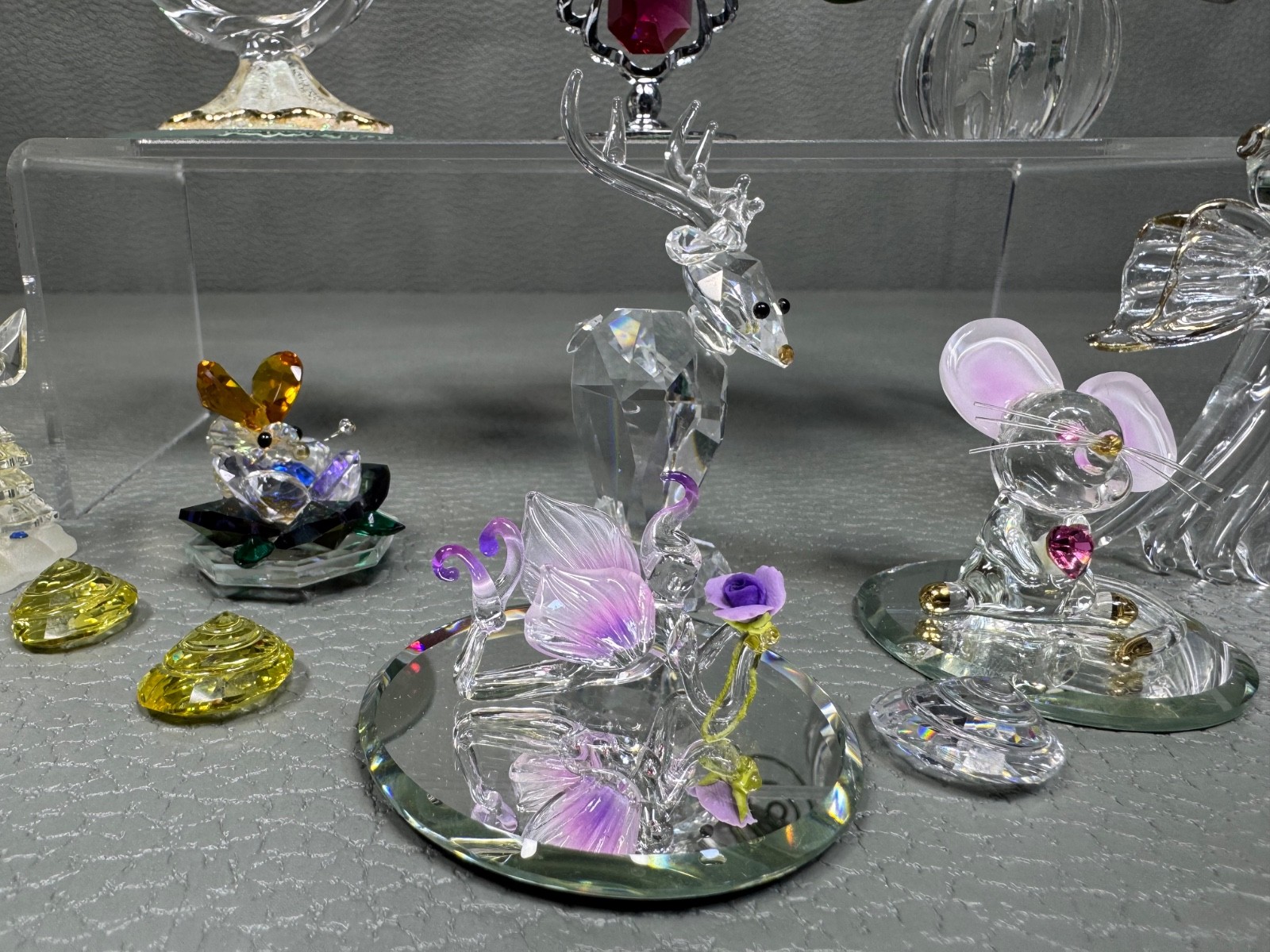 Collection of 9 Miniature Crystal Figurines