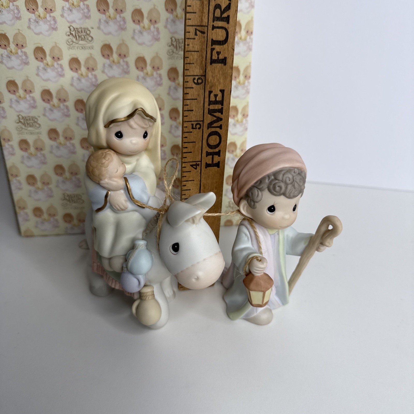 Vintage PRECIOUS MOMENTS Flight Into Egypt Mary, Joseph & Baby Jesus Christian