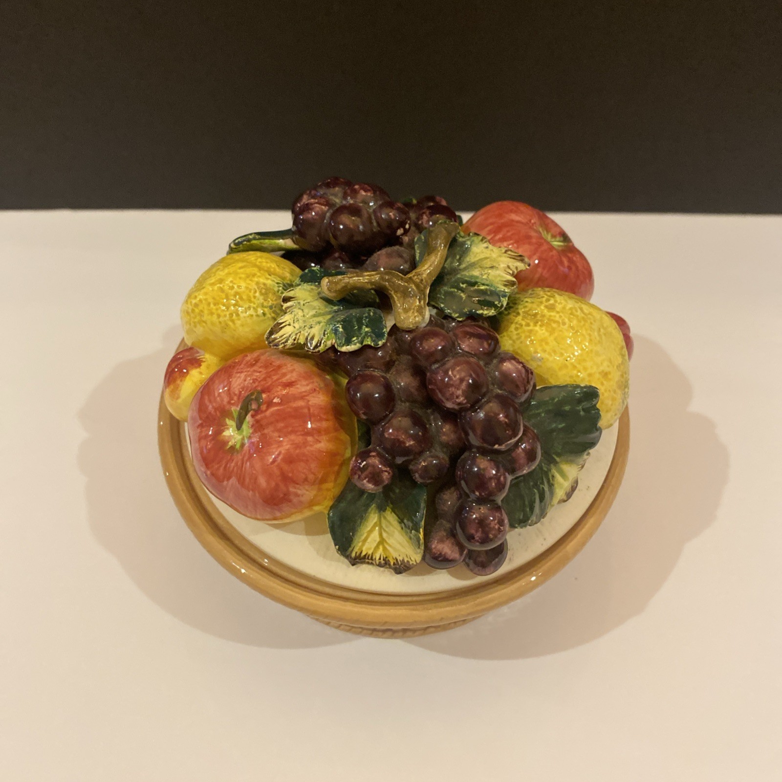 Small Trinket Bowl Weave Style Bottom With Fruit Lid ~ Japan