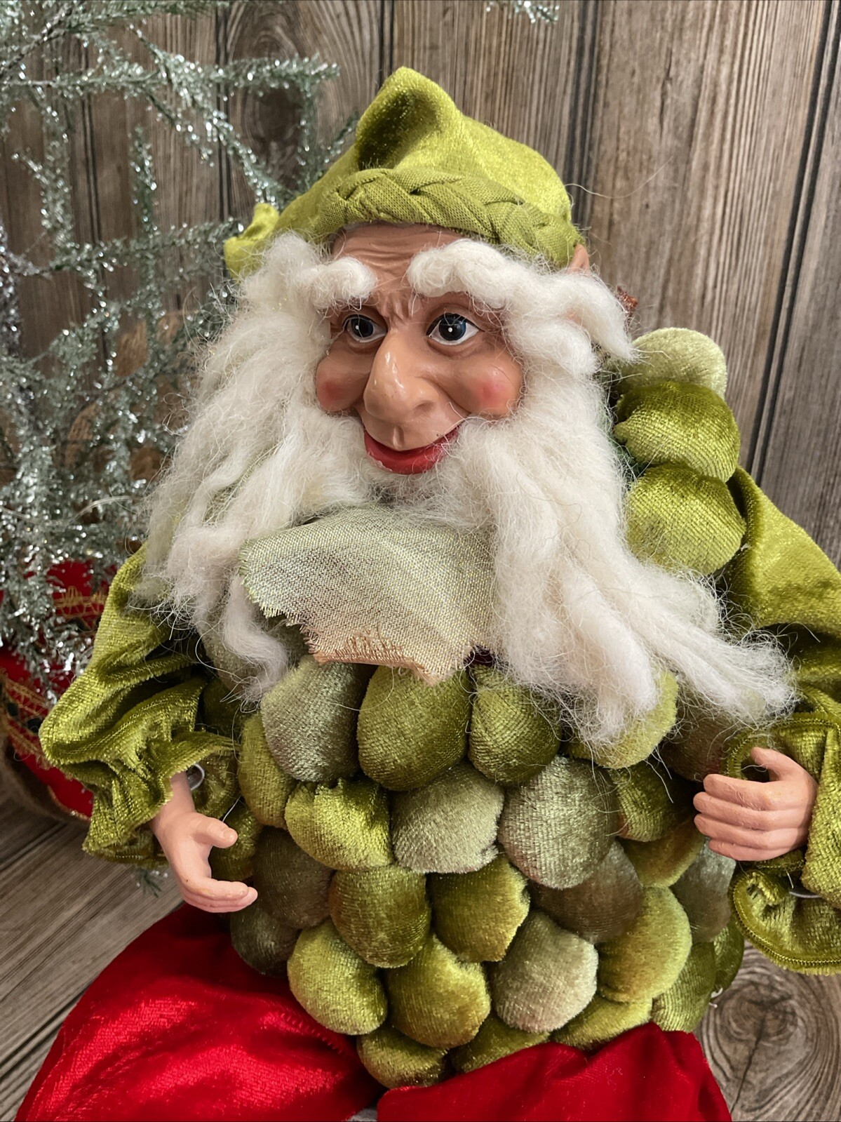 Christmas Santa Grape Elf Shelf Sitting 23” Tall Red Green Rare Limited Edition