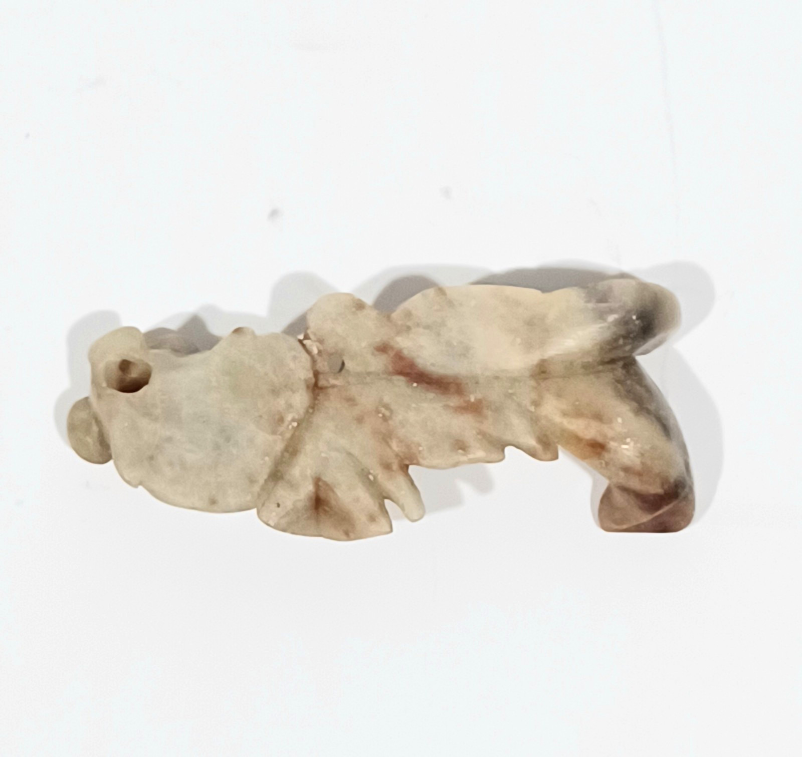 Vintage Asian Hand Carved 2-3/4 inch Soapstone Koi Fish Figurine Sculpture China