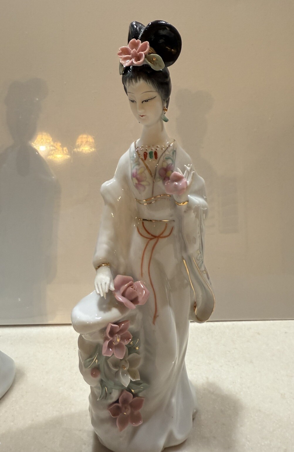 Beautiful (set of 3) Porcelain Geisha TRIO Hand Painted