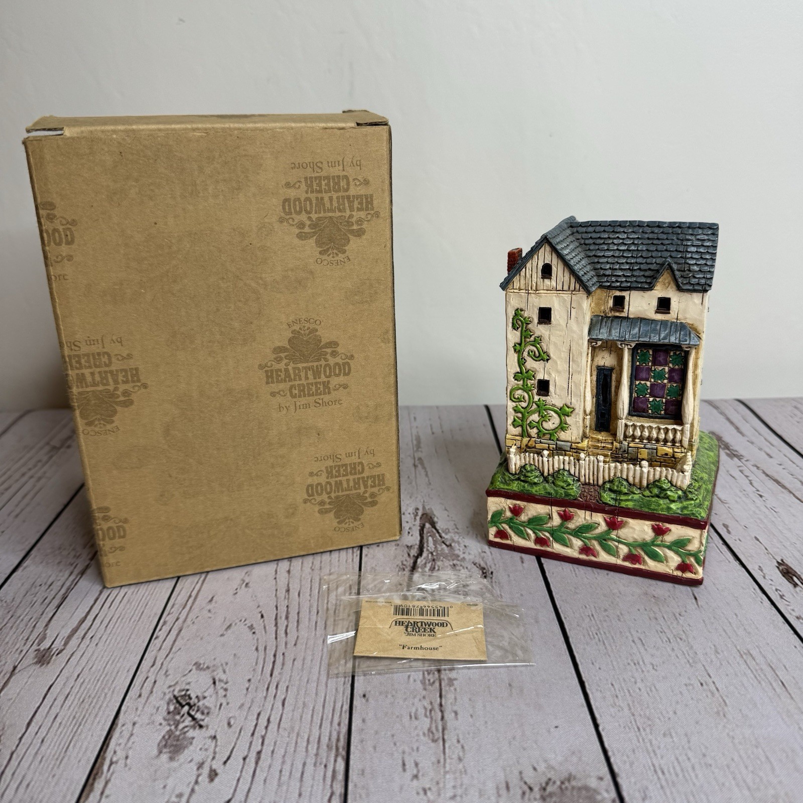 Jim Shore Heartwood Creek Farmhouse 2004 Starry Blocks Retired 0000305 with Box