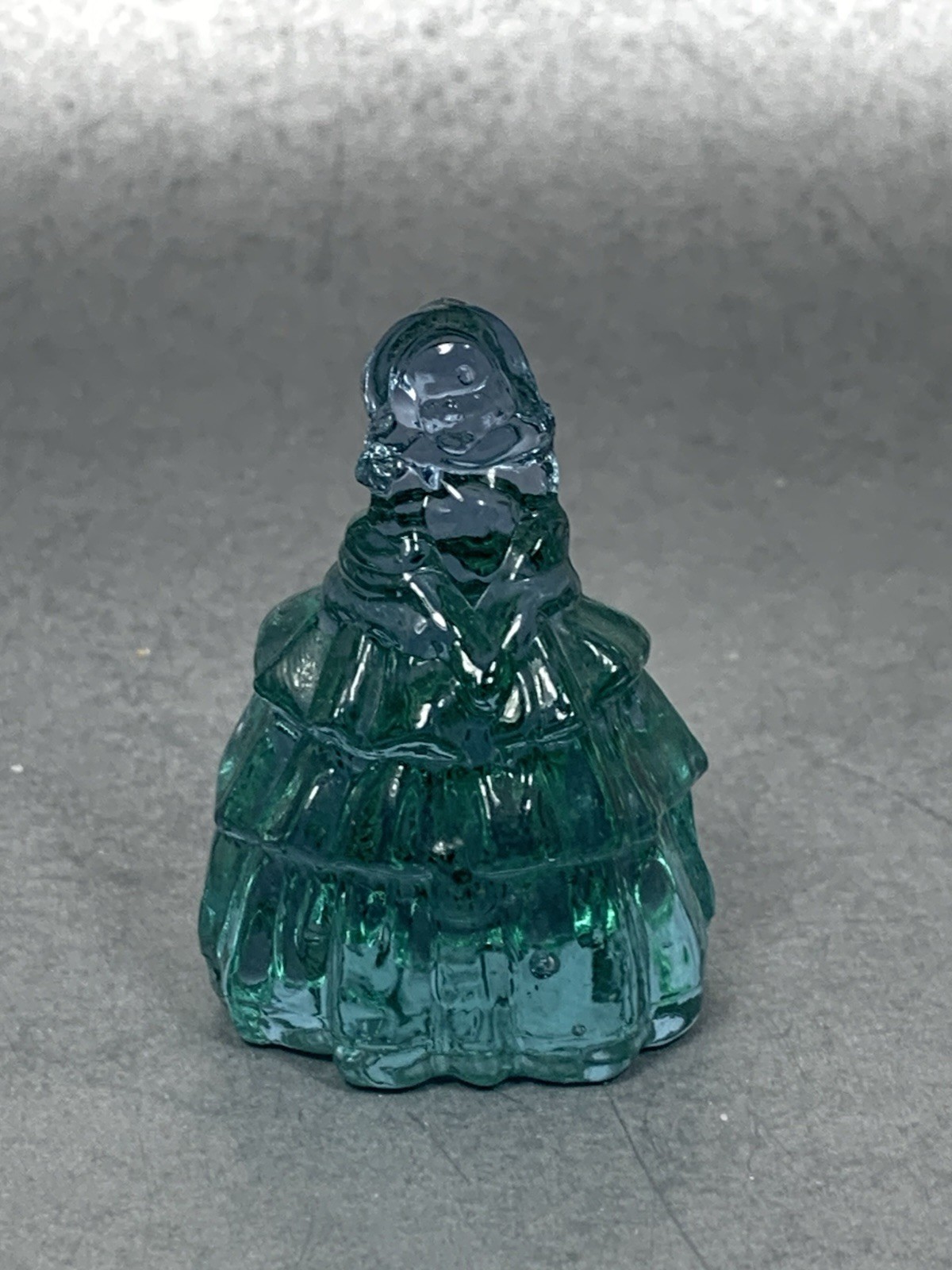 Boyd Art Glass Clear Blue / Teal Nancy Doll Lady Figurine B in Diamond 2 1/4″