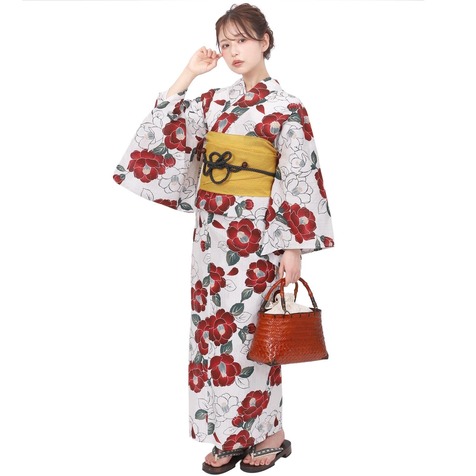 Women’s 2-Piece Separated Yukata & Heiko Obi Set Fuuka Made in Japan Obi