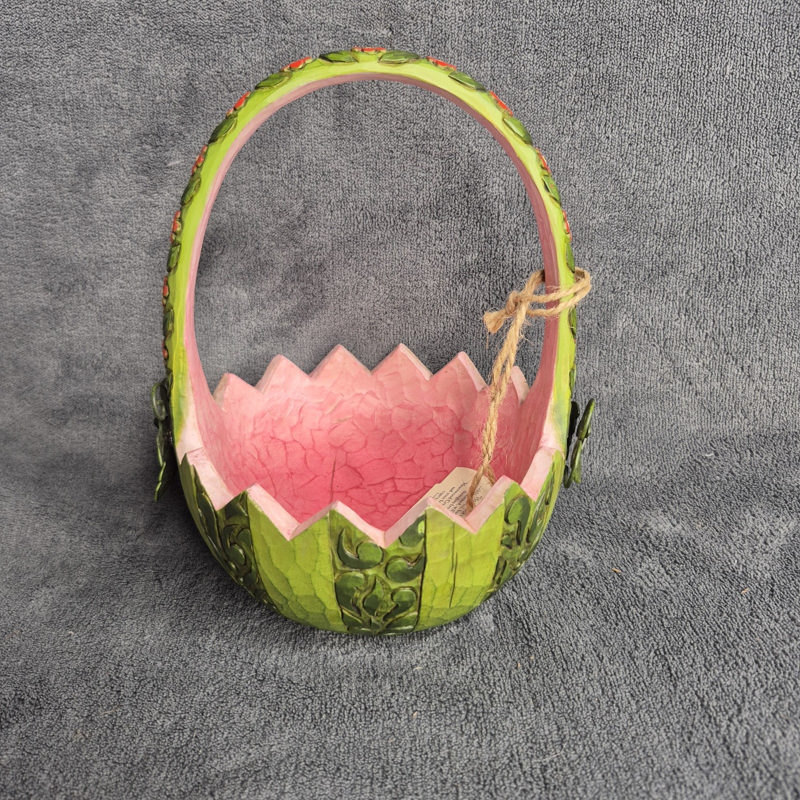 2007 Heartland Creek Jim Shore Watermelon Basket W/O Fruit Summer Goodness