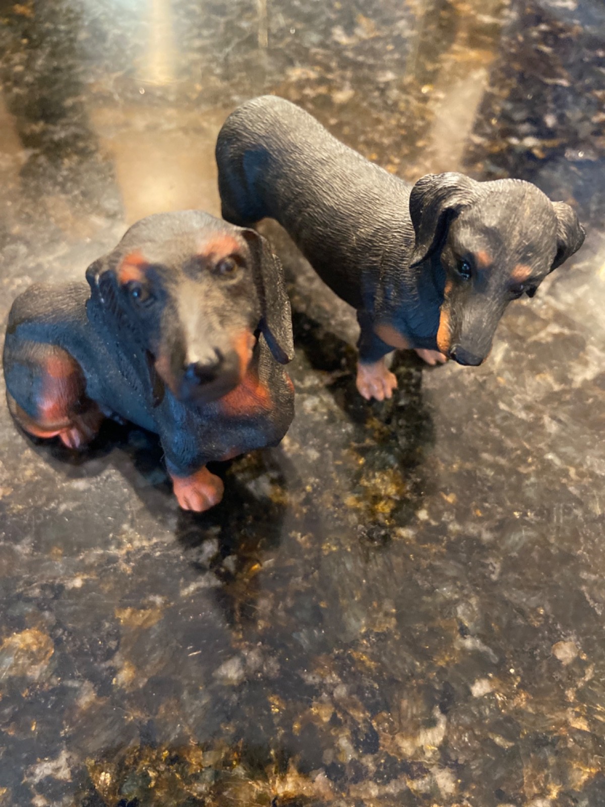 Dachshund resin figurines (2)