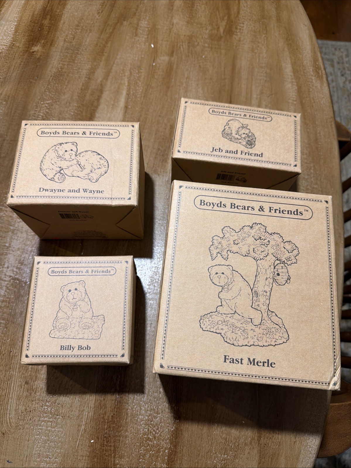 Lot of 4 2006 Boyds Bears Resin Figurines ~ Fast Merle, Jen, Billy Bob, Dwayne-