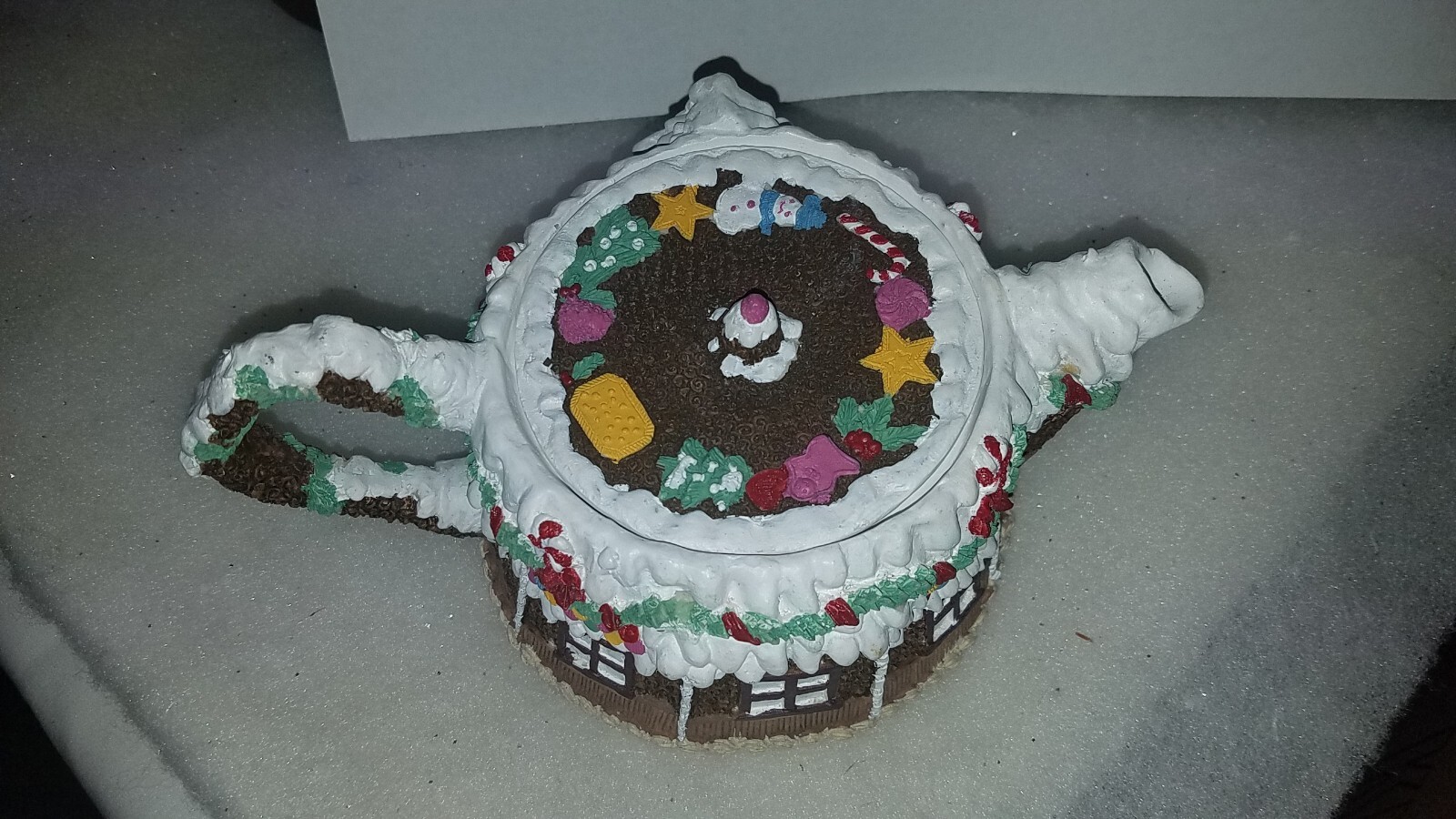 Adorable Decorative “Candy Shop” Teapot Shaped Lidded Trinket Box