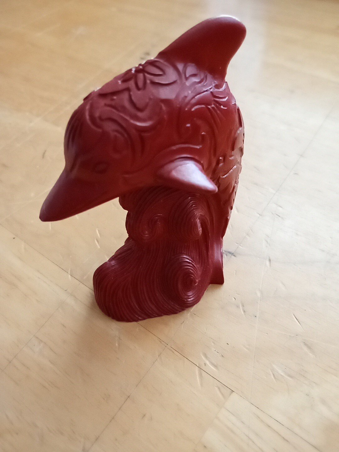 Lenox Red Engraved Dolphin Figurine Polynesian Tribal Hawaiian Ethnic Tattoo 3″