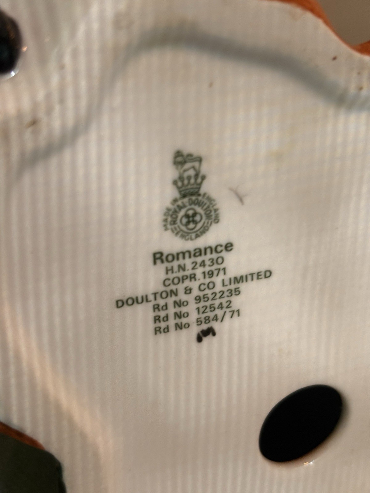 Royal Doulton Romance Figurine HN 2430 Woman Sitting Reading Romance Book 1971