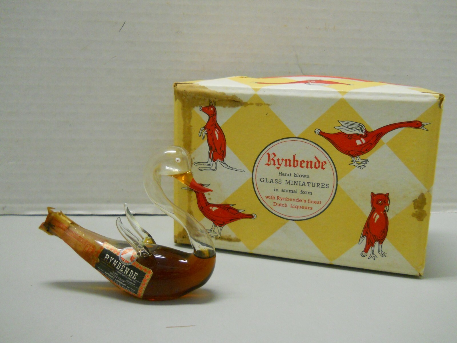 Rynbende Hand Blown Glass Animal Swan Figurine Decanter Box EMPTY #2