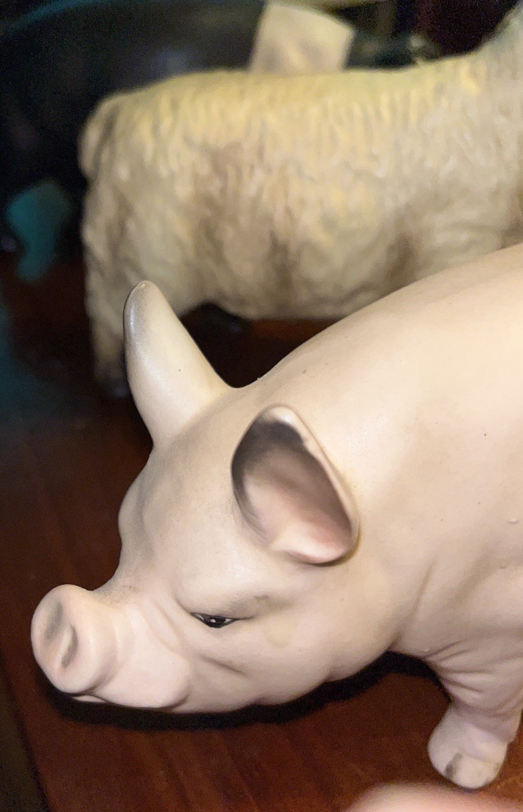 Ceramic /porcelain Beswick Farm Animals Marked 454. Pug, Lamb, Pig