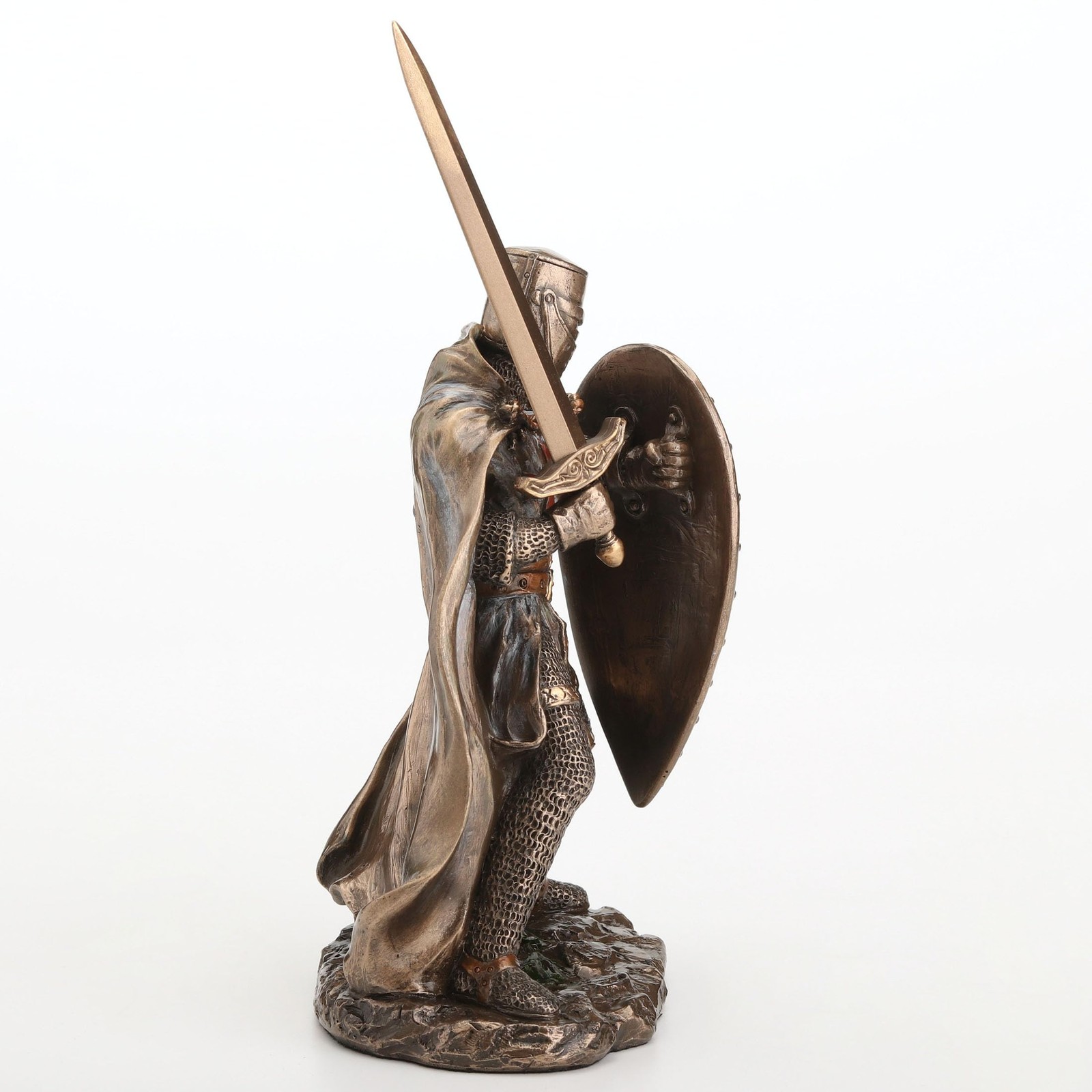 Veronese 7.875″Knights Templar Crusader Sword & Shield Cold Cast Resin Sculpture