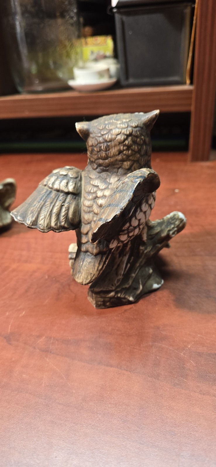 Vintage 1970s 1980s Pair Porcelain Owl Figurines Home Interiors HOMCO 1114 NOS